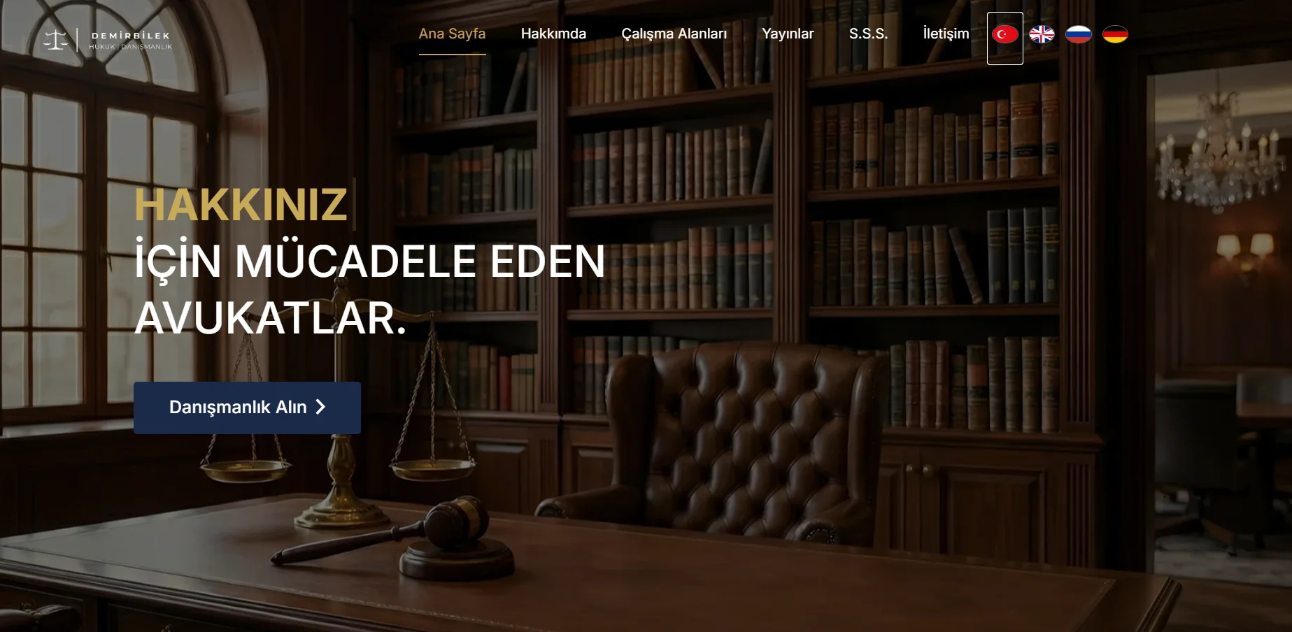Demirbilek Avukatlık web sitesi