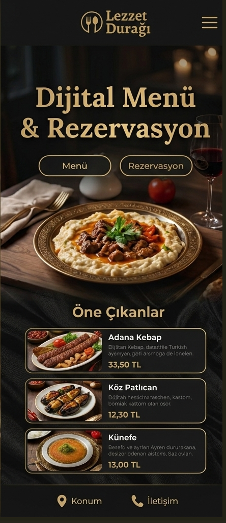Restoran mobil görünüm
